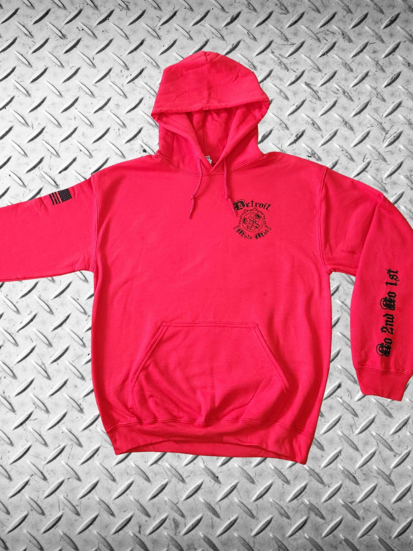 Detroit Moto Mob Red Hoodie