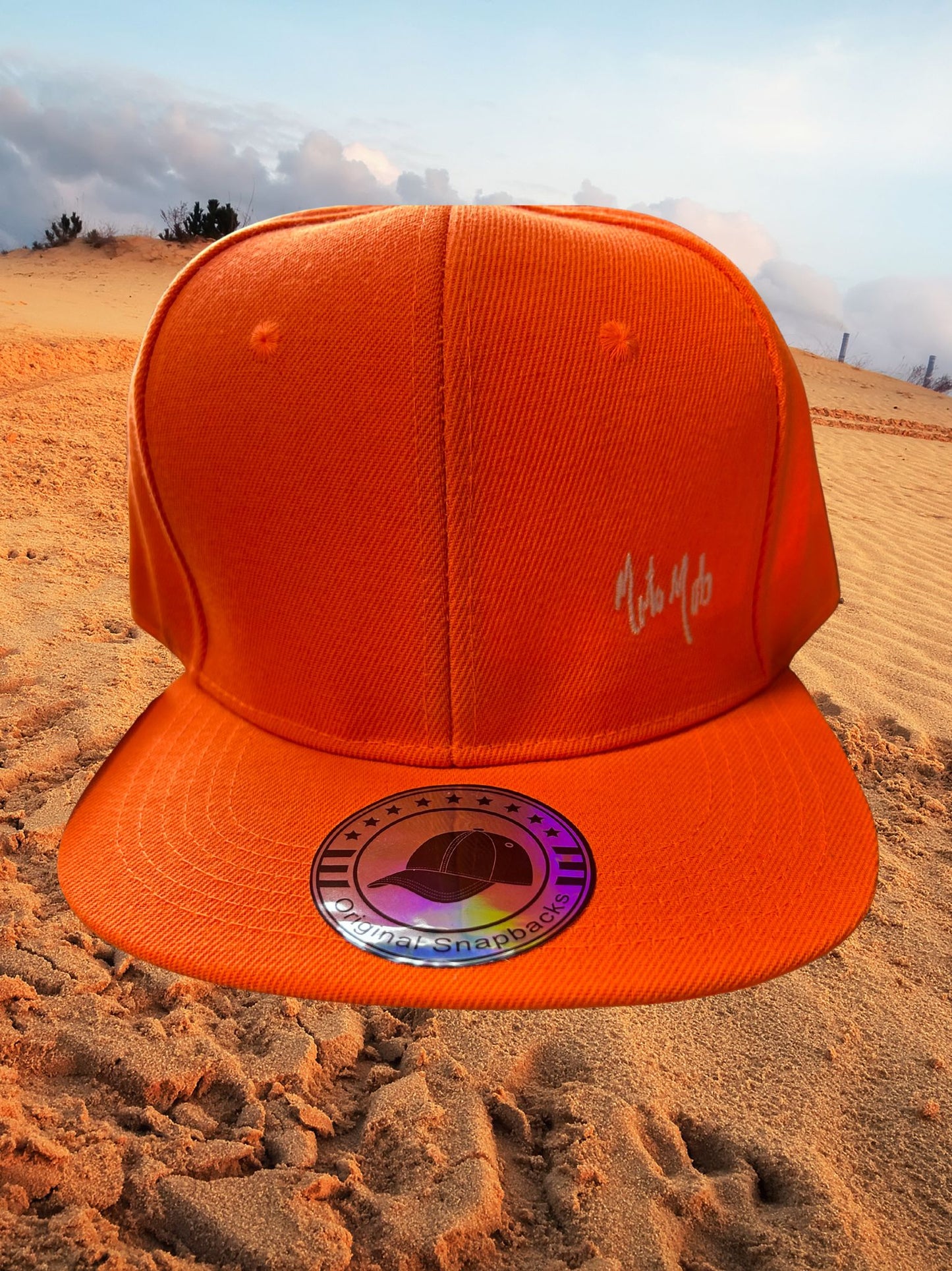 6 Inch Panel Snap Back Cap - Orange