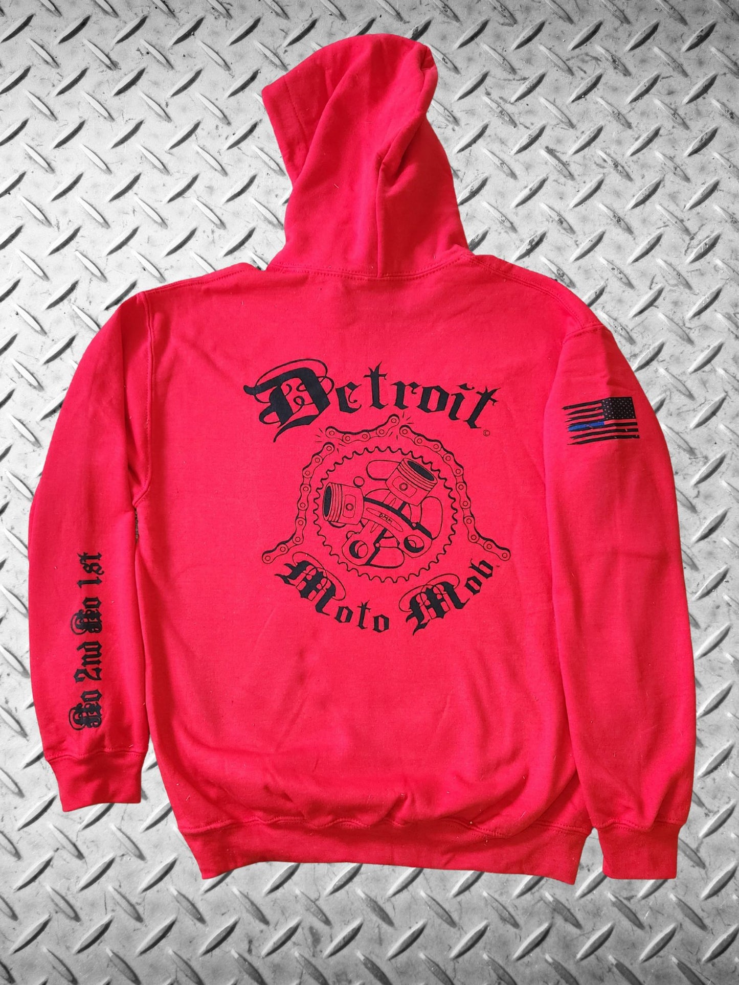 Detroit Moto Mob Red Hoodie