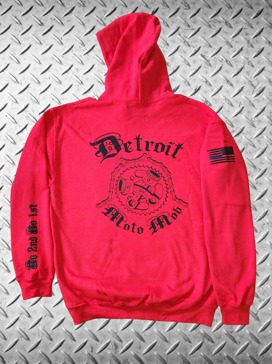 Detroit Moto Mob Red Hoodie