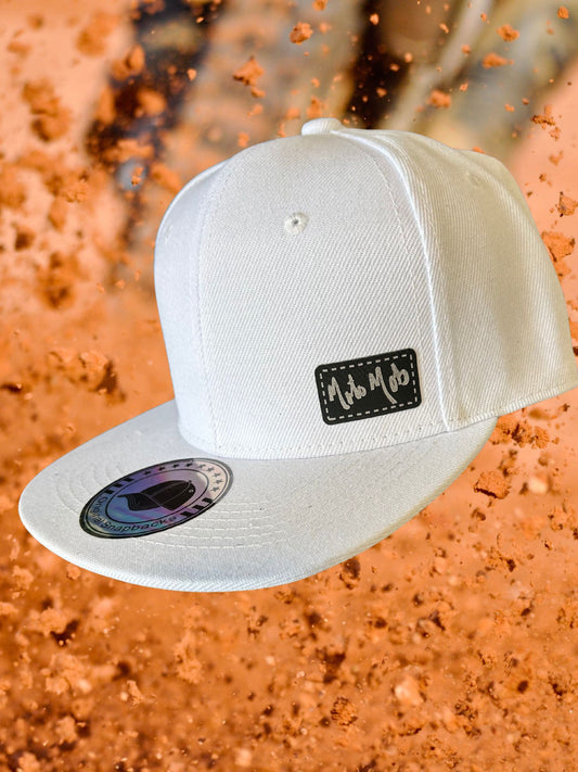 6 Inch Panel Snap Back Cap - White